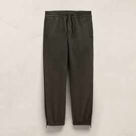 Suede Trimmed Track Pant In Dark Olive/Black | James Perse Los Angeles