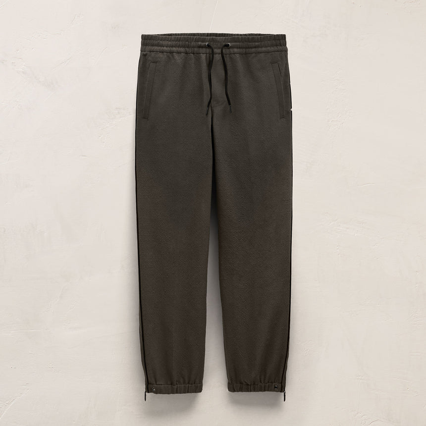 Suede Trimmed Track Pant In Dark Olive/Black | James Perse Los Angeles