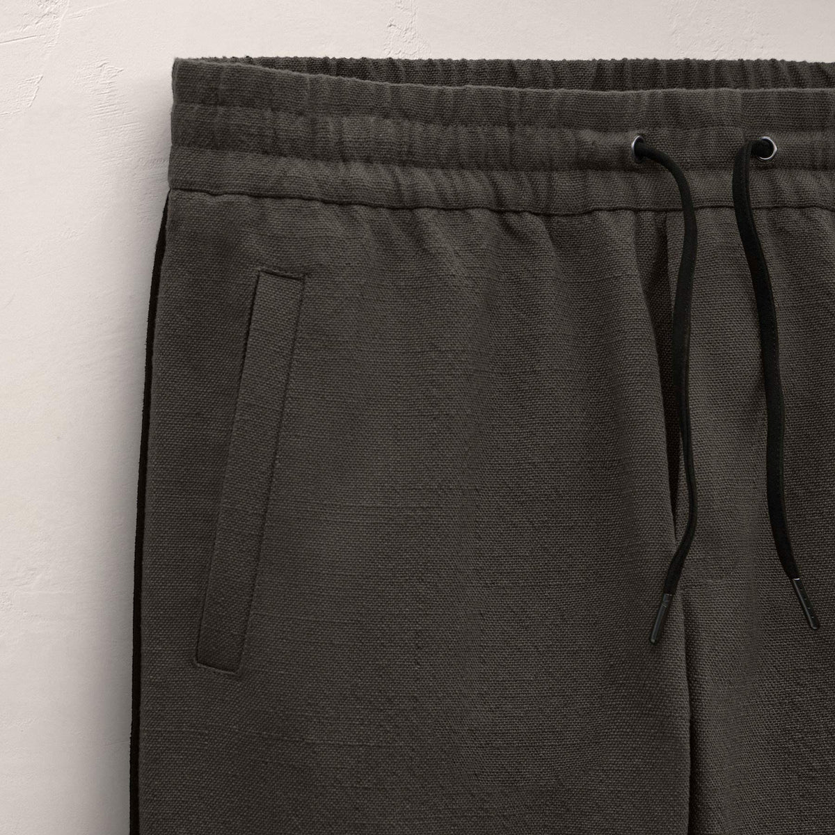 Suede Trimmed Track Pant In Dark Olive/Black | James Perse Los Angeles