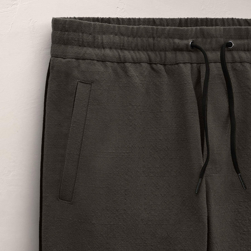 Suede Trimmed Track Pant In Dark Olive/Black | James Perse Los Angeles