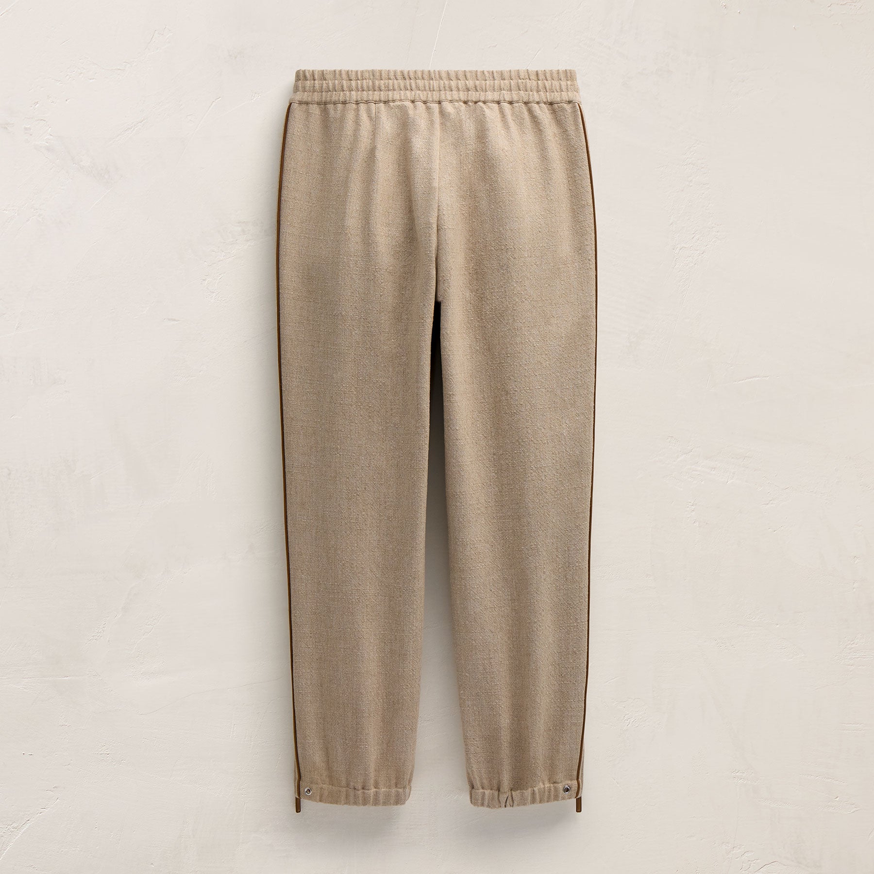 Suede Trimmed Track Pant - Natural/Tobacco | James Perse Los Angeles