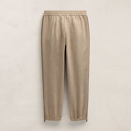 Suede Trimmed Track Pant in Natural/Tobacco | James Perse Los Angeles FLAT