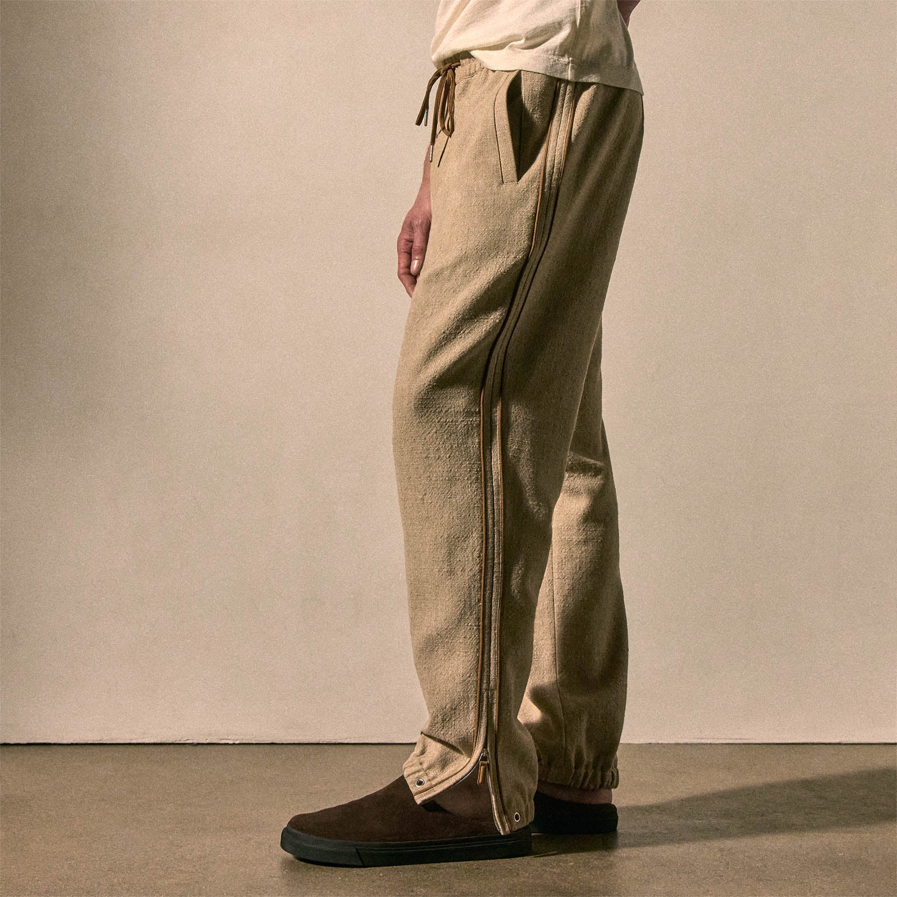 Suede Trimmed Track Pant