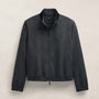 Suede Trimmed Track Jacket in Charcoal/Black | James Perse Los Angeles
