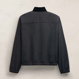Suede Trimmed Track Jacket in Charcoal/Black | James Perse Los Angeles FLAT
