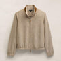 Suede Trimmed Track Jacket in Natural/Tobacco | James Perse Los Angeles