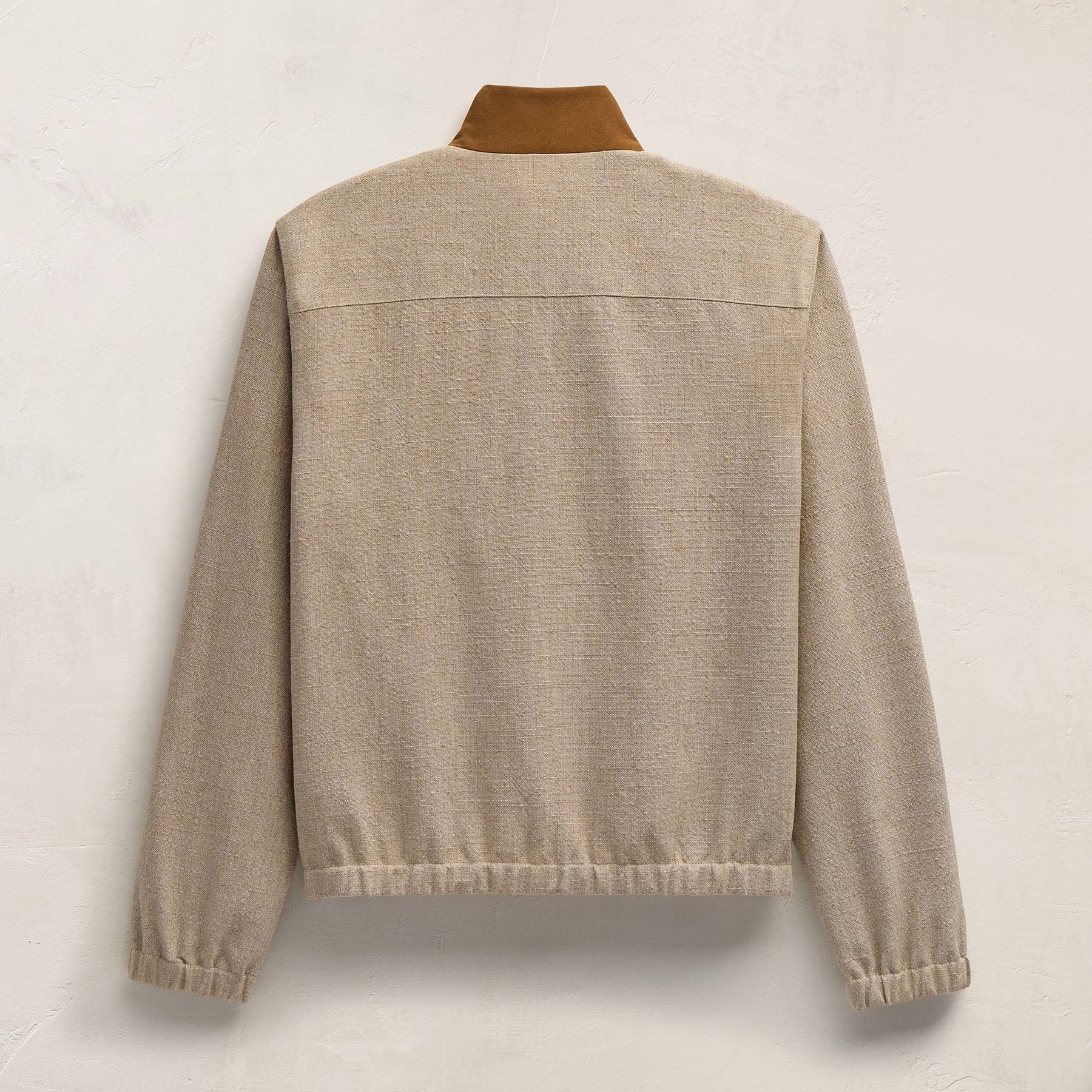 Suede Trimmed Track Jacket in Natural/Tobacco | James Perse Los Angeles