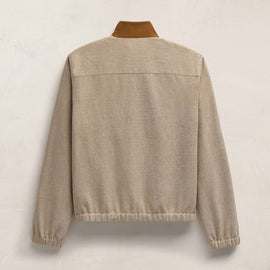 Suede Trimmed Track Jacket in Natural/Tobacco | James Perse Los Angeles