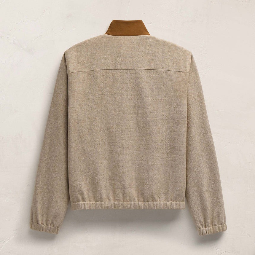 Suede Trimmed Track Jacket in Natural/Tobacco | James Perse Los Angeles
