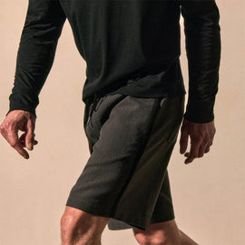Suede Trimmed Short in Charcoal/Black | James Perse Los Angeles