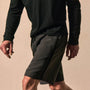 Suede Trimmed Short in Charcoal/Black | James Perse Los Angeles