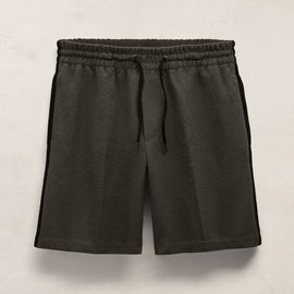 Suede Trimmed Track Pant In Dark Olive/Black | James Perse Los Angeles