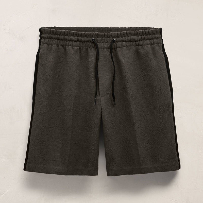 Suede Trimmed Track Pant In Dark Olive/Black | James Perse Los Angeles