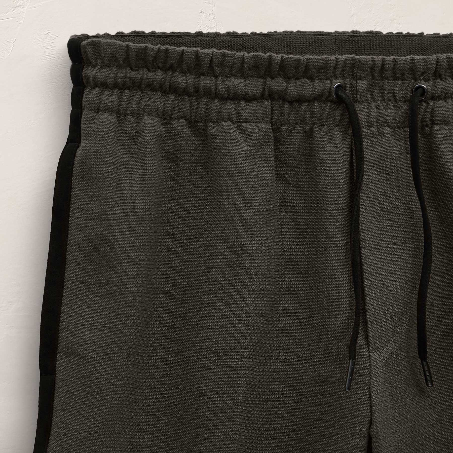 Suede Trimmed Track Pant In Dark Olive/Black | James Perse Los Angeles