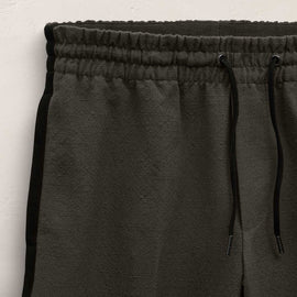 Suede Trimmed Track Pant In Dark Olive/Black | James Perse Los Angeles