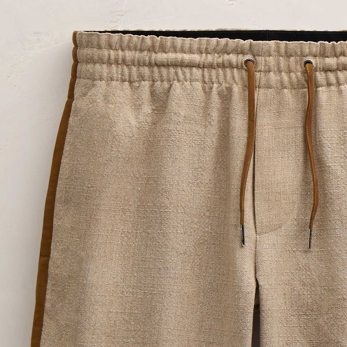 Suede Trimmed Short in Natural/Tobacco | James Perse Los Angeles