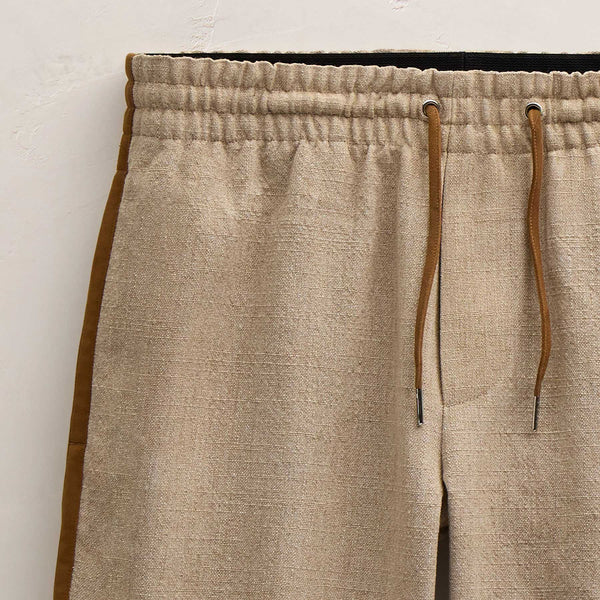 Suede Trimmed Short in Natural/Tobacco | James Perse Los Angeles