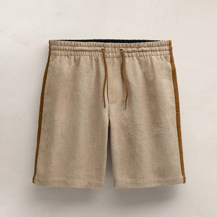 Suede Trimmed Short in Natural/Tobacco | James Perse Los Angeles