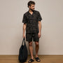 Palm Printed Short in Black/Light Olive Pigment | James Perse Los Angeles