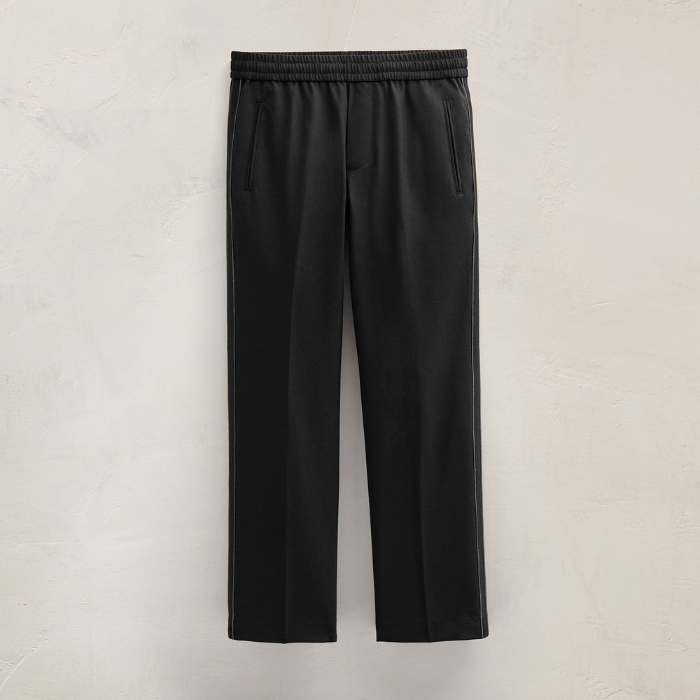 Wool Cashmere Flannel Side Piping Pant in Black | James Perse Los Angeles FLAT