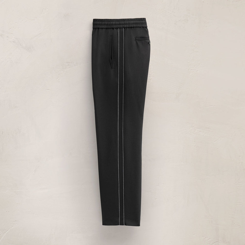 Wool Cashmere Flannel Side Piping Pant in Black | James Perse Los Angeles FLAT