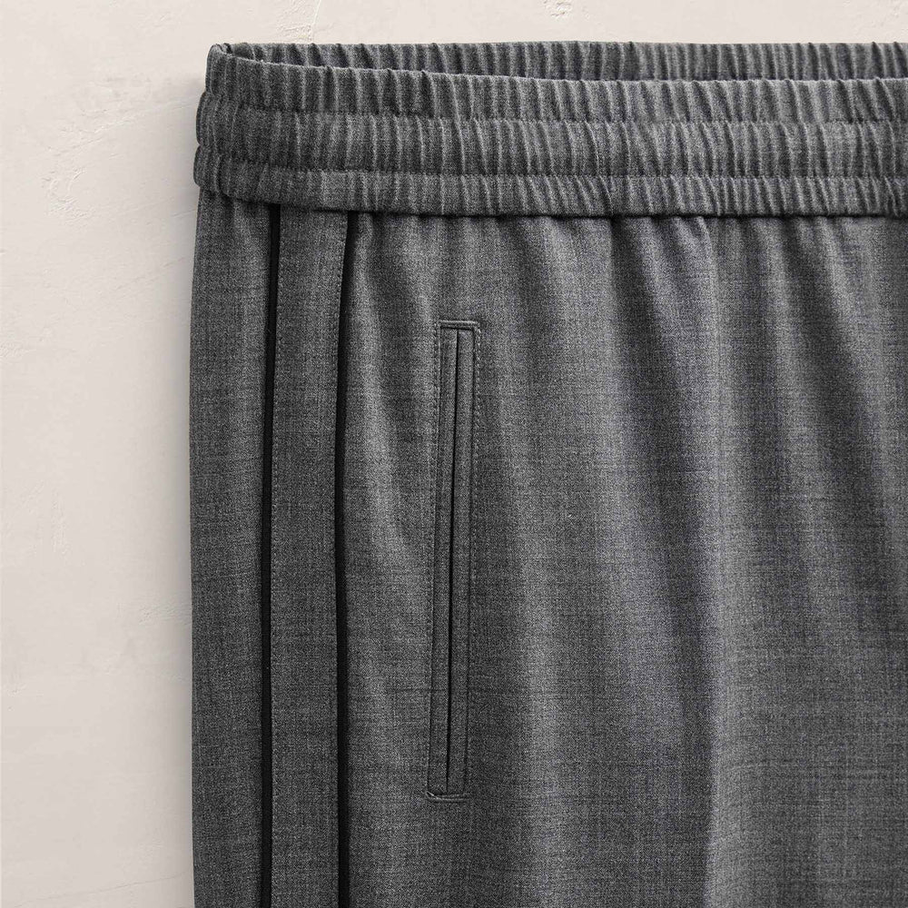 Wool Cashmere Flannel Side Piping Pant in Charcoal | James Perse Los Angeles FLAT