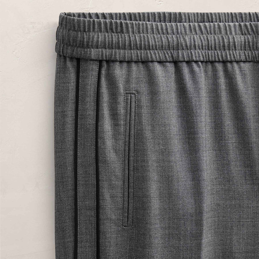Wool Cashmere Flannel Side Piping Pant in Charcoal | James Perse Los Angeles FLAT