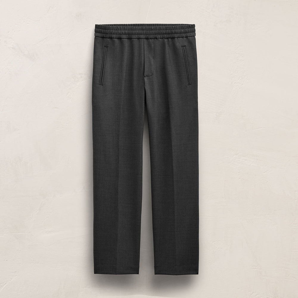 Wool Stretch Pull On Trouser - Anthracite