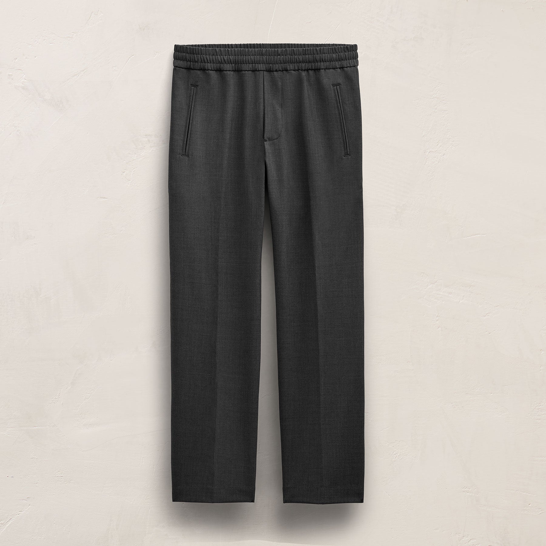 Wool Stretch Pull On Trouser - Anthracite