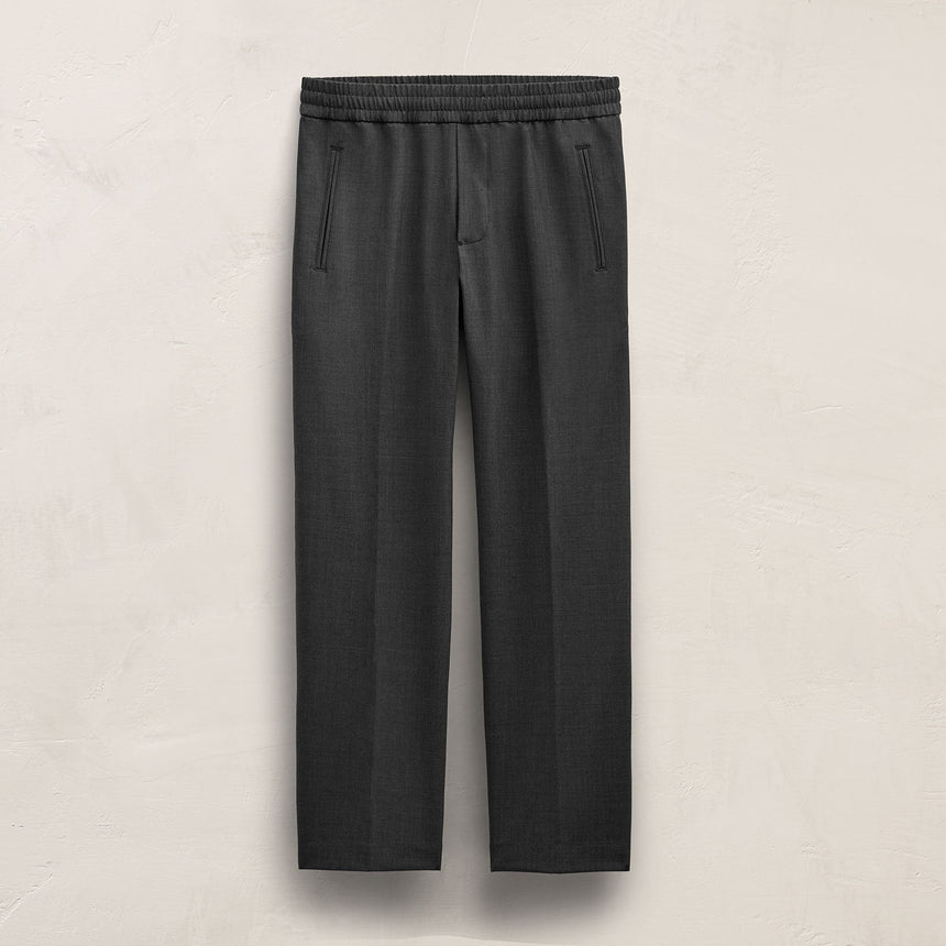 Wool Stretch Pull On Trouser - Anthracite
