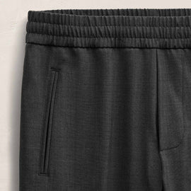 Wool Stretch Pull On Trouser - Anthracite