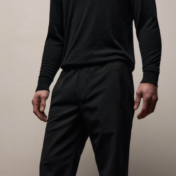Wool Stretch Pull On Trouser in Black | James Perse Los Angeles