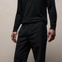 Wool Stretch Pull On Trouser in Black | James Perse Los Angeles