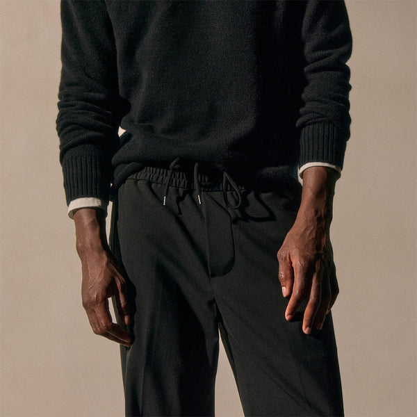 Wool Stretch Trouser in Black | James Perse Los Angeles