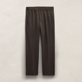 Wool Stretch Pull On Trouser - Dusty Brown
