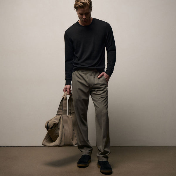 Wool Stretch Pull On Trouser in Light Olive | James Perse Los Angeles