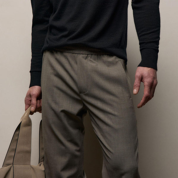 Wool Stretch Pull On Trouser in Light Olive | James Perse Los Angeles