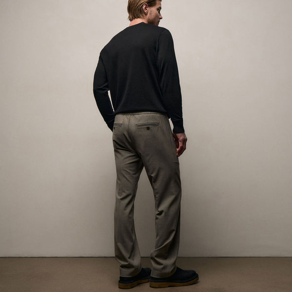 Wool Stretch Pull On Trouser in Light Olive | James Perse Los Angeles