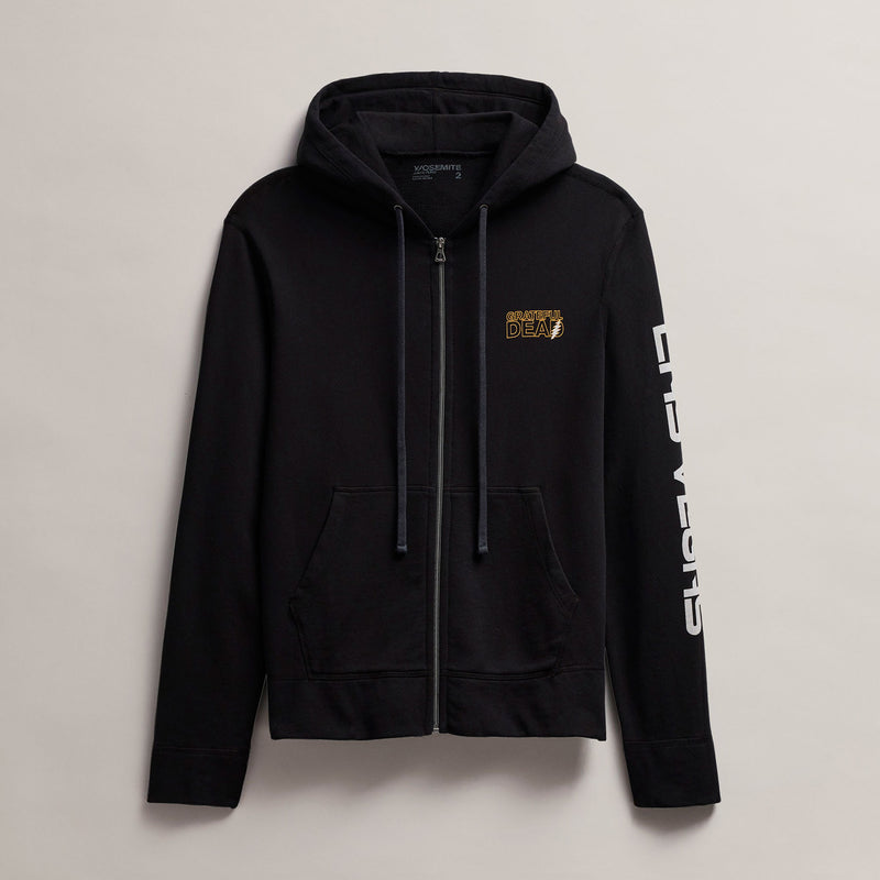 Men's Fleece Full Zip Grateful Dead in Black/Cadmium | James Perse Los Angeles