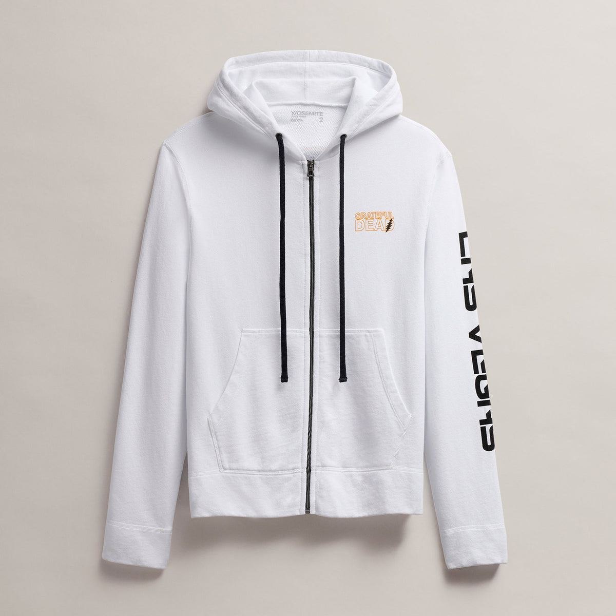 Men's Fleece Full Zip Grateful Dead in White/Cadmium | James Perse Los Angeles