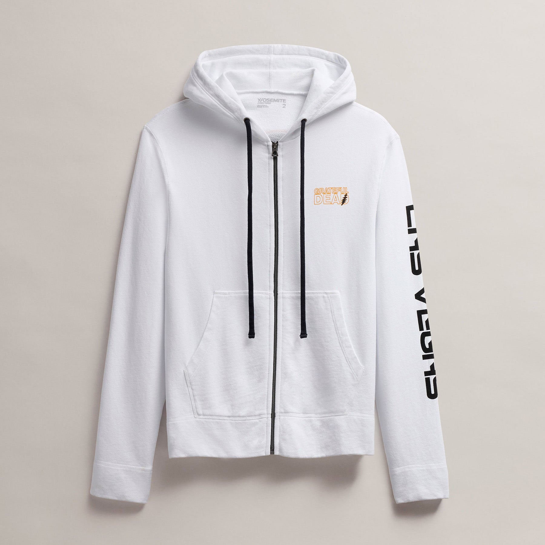 Men's Fleece Full Zip Grateful Dead in White/Cadmium | James Perse Los Angeles