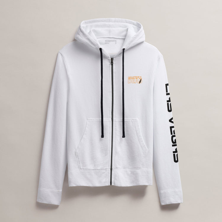 Men's Fleece Full Zip Grateful Dead in White/Cadmium | James Perse Los Angeles