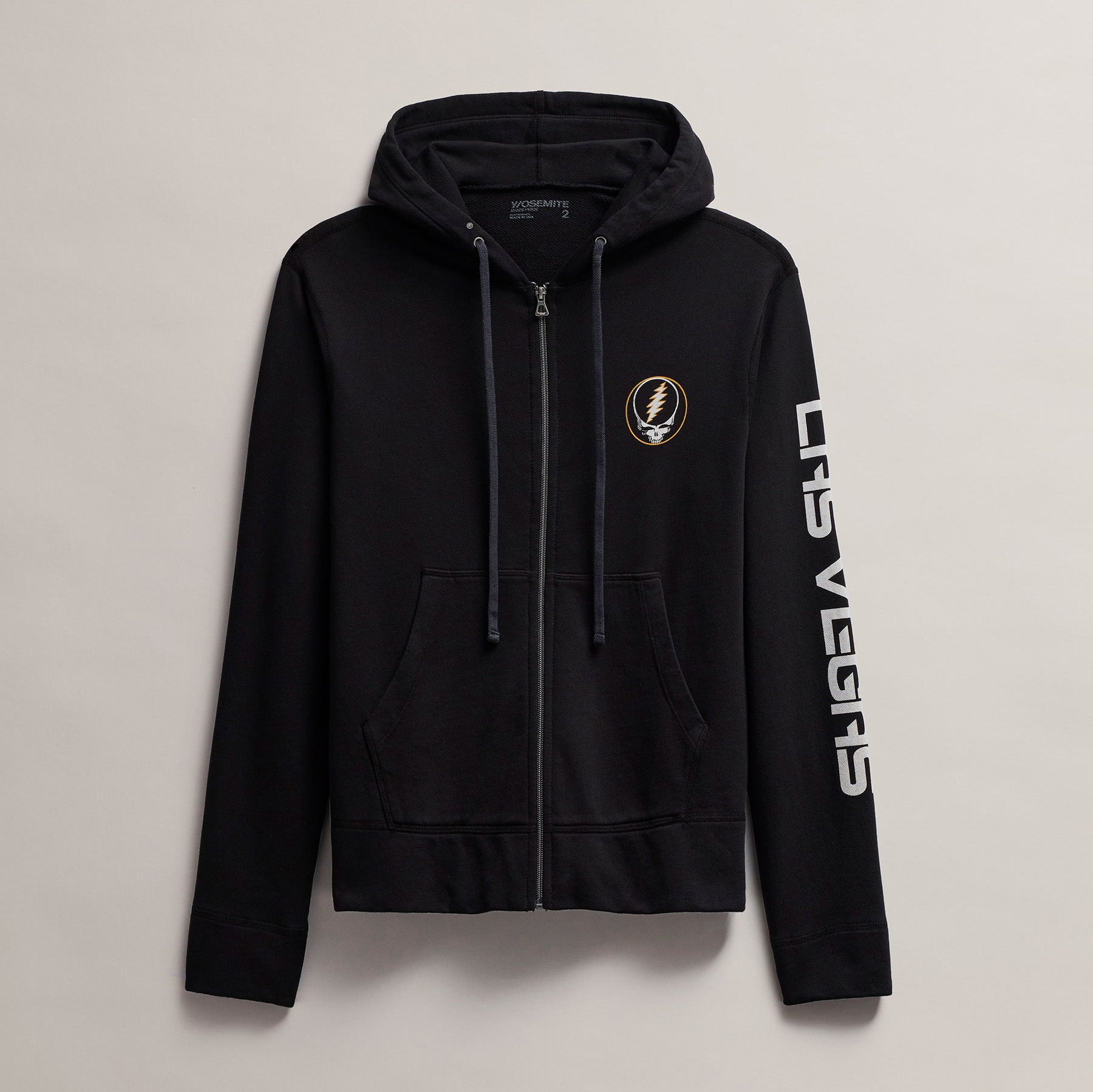 Men's Fleece Full Zip Grateful Dead in Black/Cadmium | James Perse Los Angeles