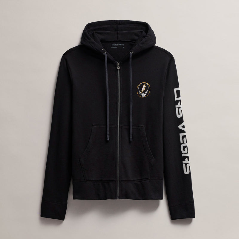 Men's Fleece Full Zip Grateful Dead in Black/Cadmium | James Perse Los Angeles