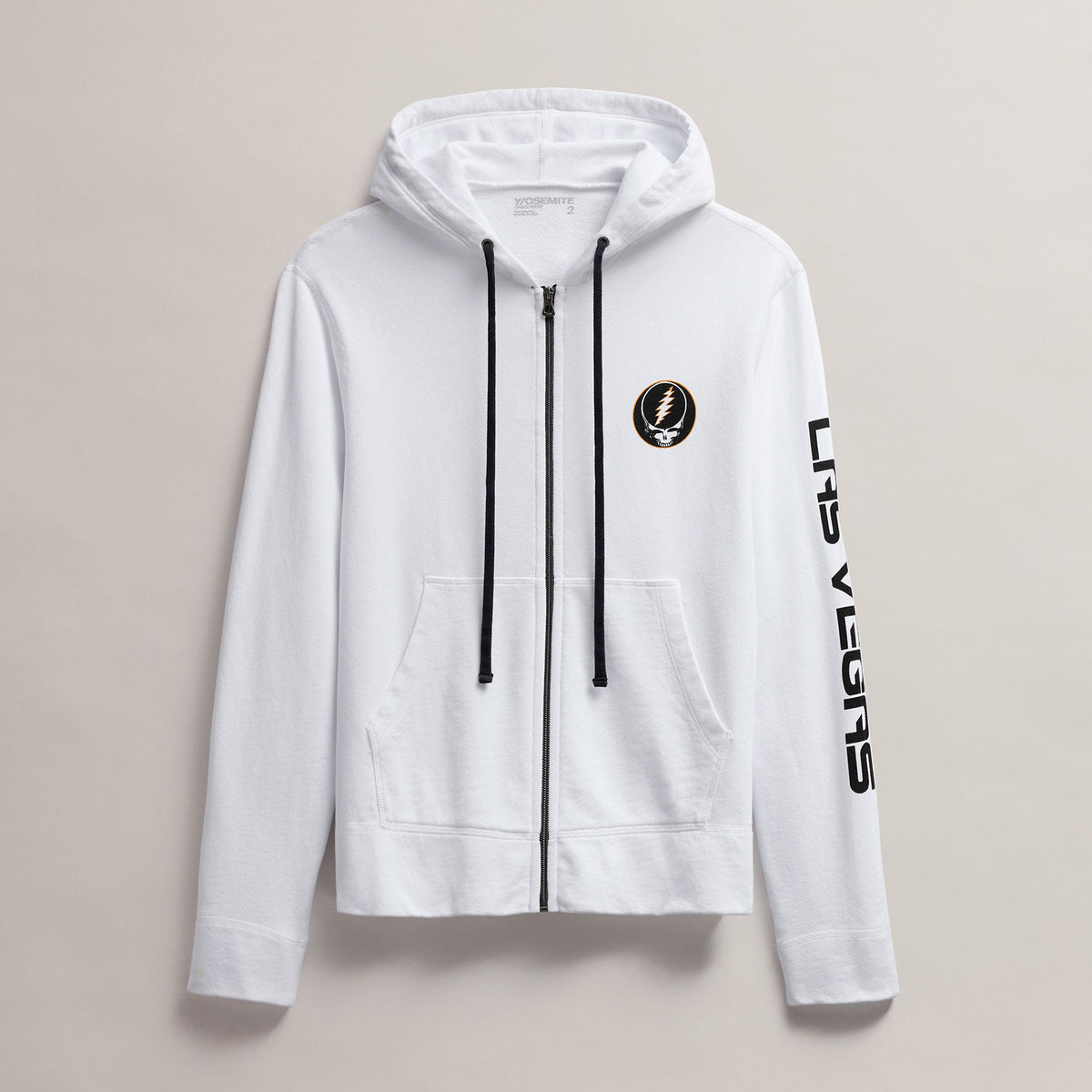 Men's Fleece Full Zip Grateful Dead in White/Cadmium | James Perse Los Angeles