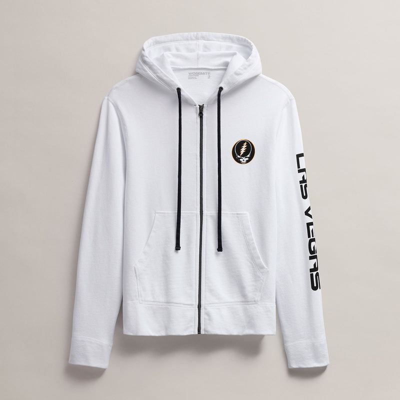 Men's Fleece Full Zip Grateful Dead in White/Cadmium | James Perse Los Angeles