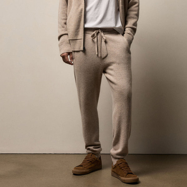 Recycled Cashmere Track Pant With Pockets in Stone | James Perse Los Angeles