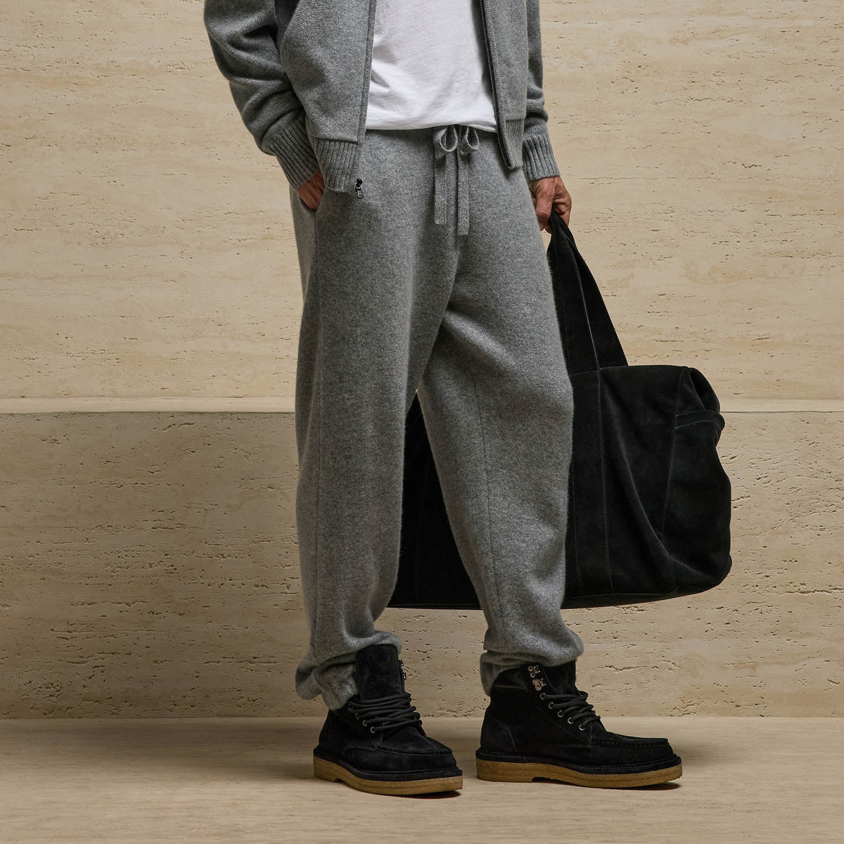 Cashmere Track Pant in Heather Grey | James Perse Los Angeles