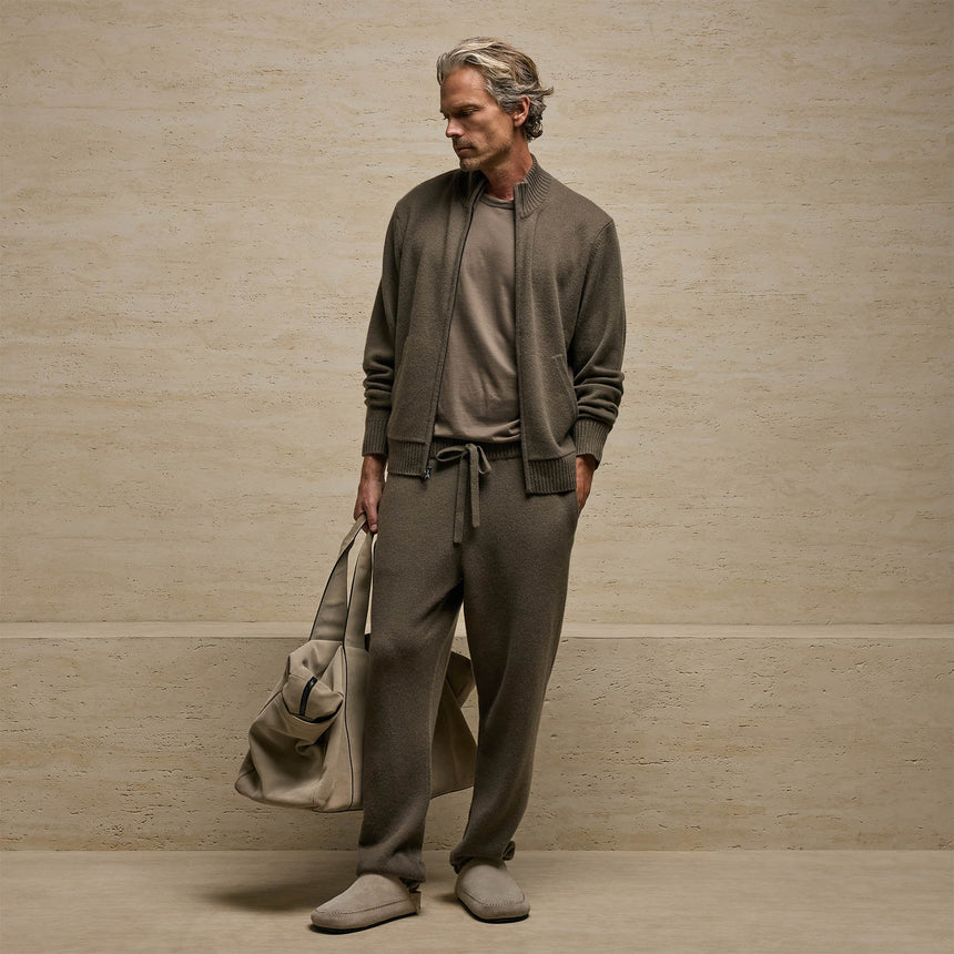 Cashmere Track Pant in Stag | James Perse Los Angeles