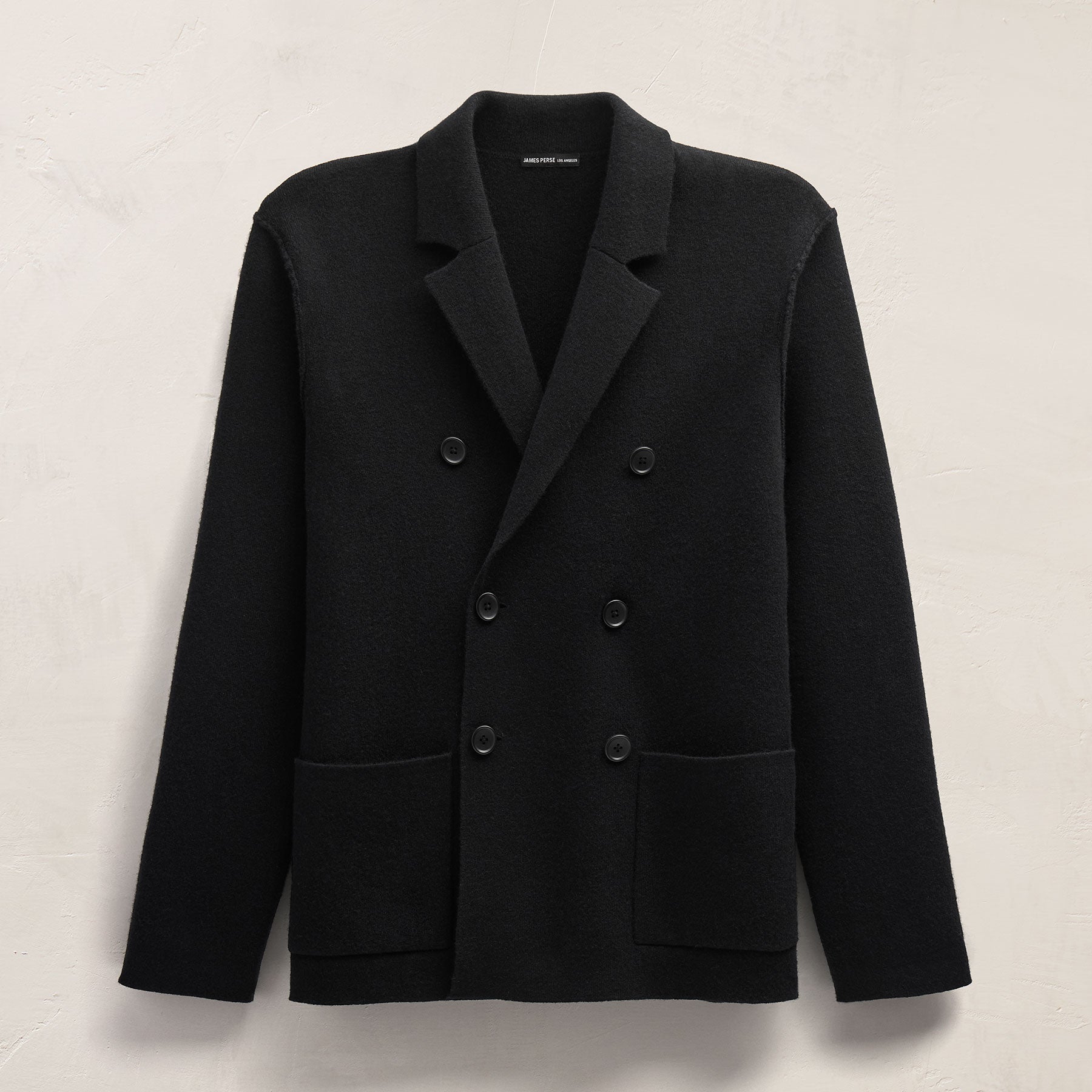 Double Breasted Cashmere Blazer in Black | James Perse Los Angeles FLAT